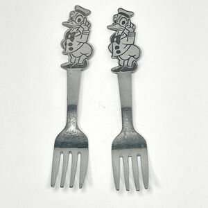 Vintage 1970s Walt Disney Prod. Stainless By Bonny Donald Duck Child Fork Set
